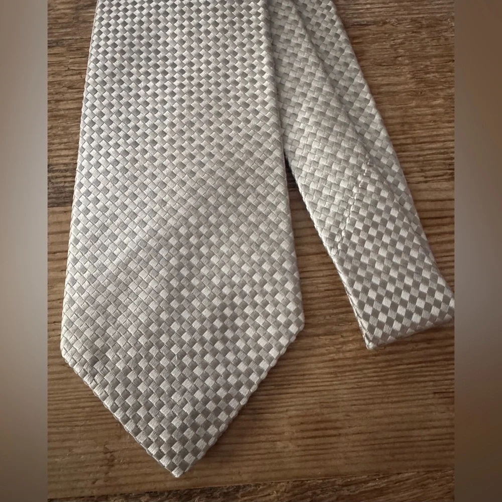 CHARVET Mens Place Vendôme Gray Geometric Silk Tie